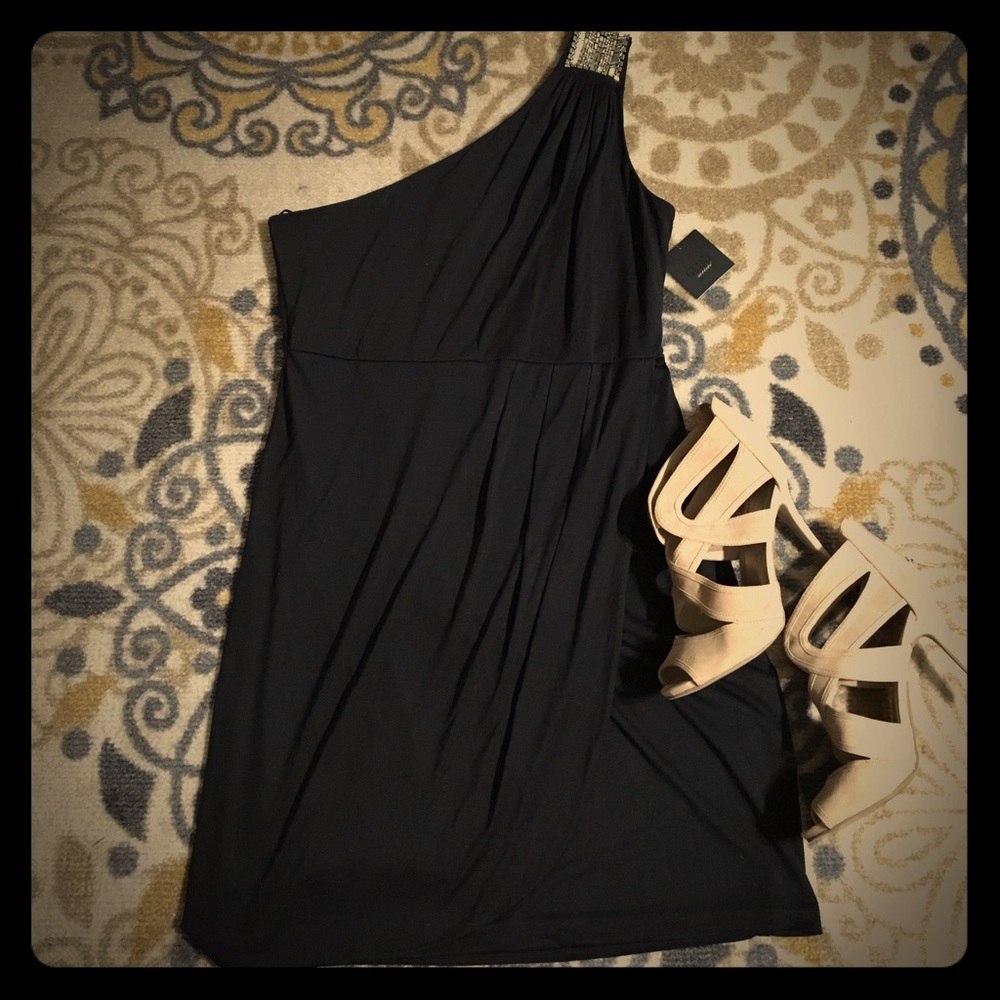 NEW Glint Societe one shoulder blk cocktail dress - Picture 2 of 8